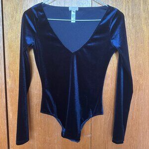 Fleur du Mal velvet bodysuit long sleeve size XS